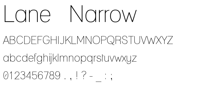 Lane - Narrow font